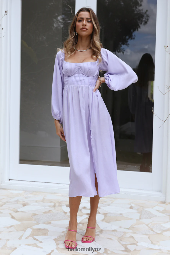 Hello Molly Gal Is Fun Midi Dress Lilac PBN8863940 Clothing