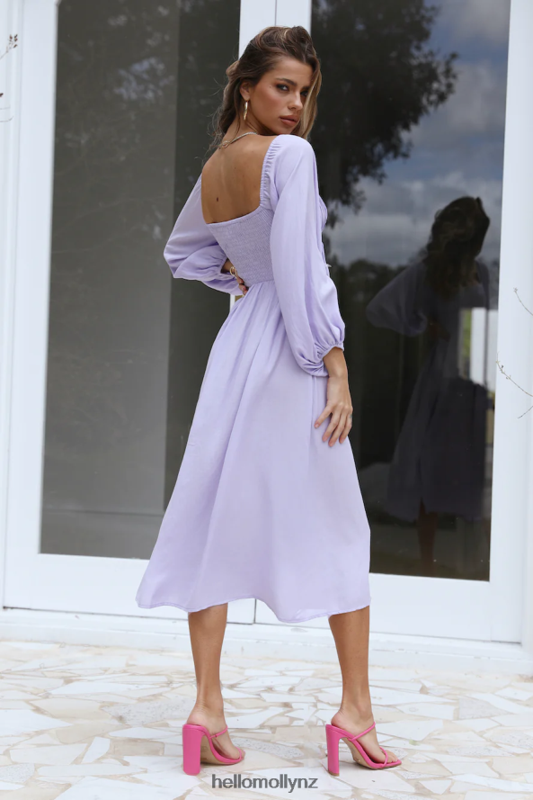 Hello Molly Gal Is Fun Midi Dress Lilac PBN8863940 Clothing