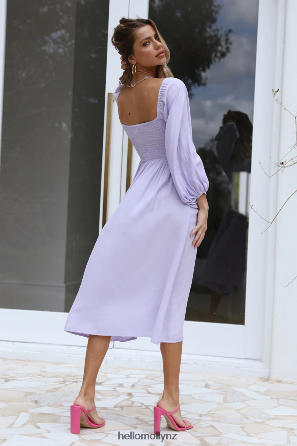 Hello Molly Gal Is Fun Midi Dress Lilac PBN8863940 Clothing