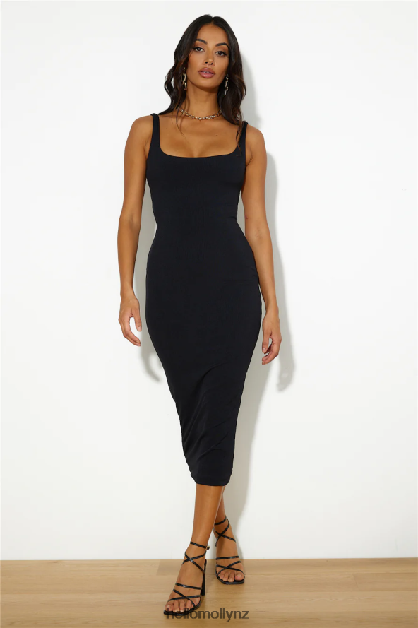 Hello Molly Girls' Night Ribbed Midi Dress Black PBN8865363 Clothing