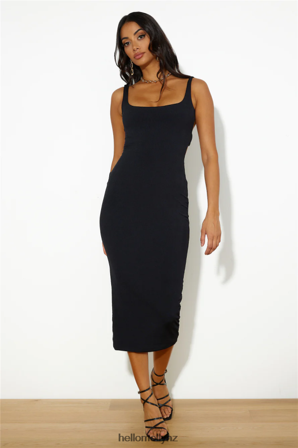 Hello Molly Girls' Night Ribbed Midi Dress Black PBN8865363 Clothing