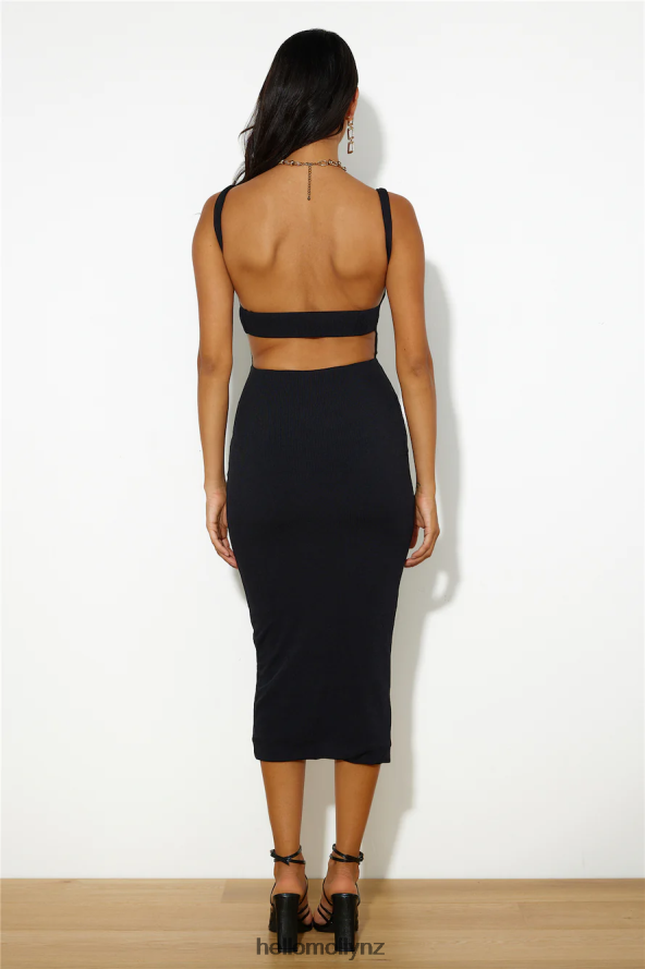 Hello Molly Girls' Night Ribbed Midi Dress Black PBN8865363 Clothing