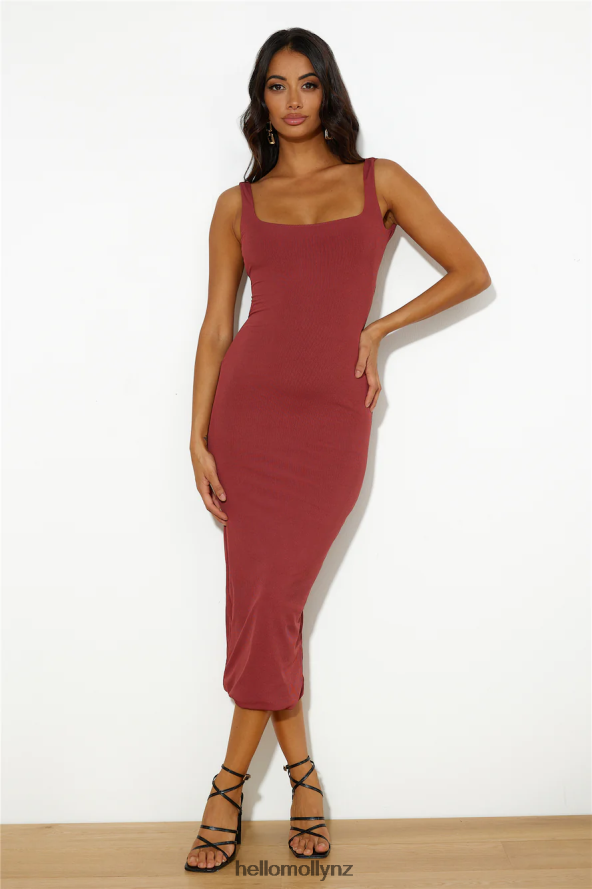 Hello Molly Girls' Night Ribbed Midi Dress Red PBN8864704 Clothing