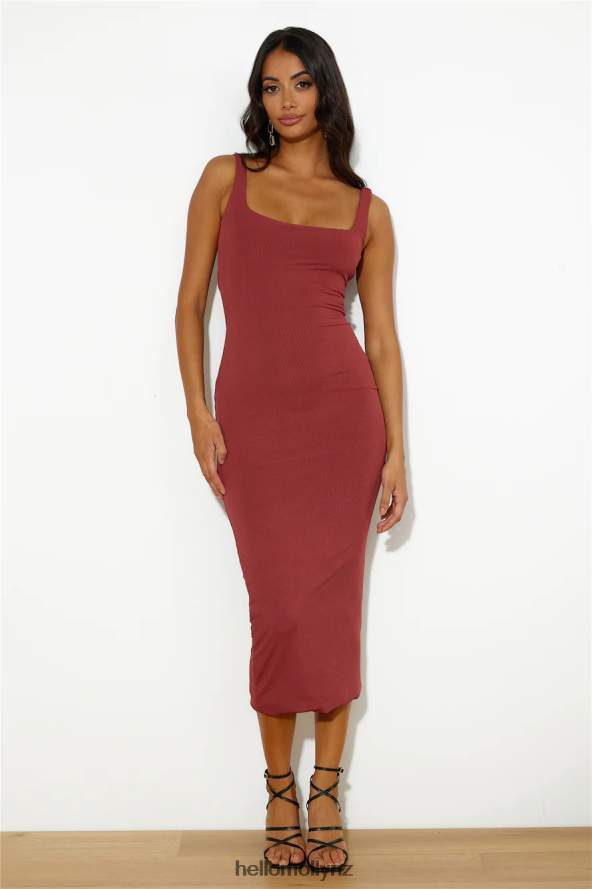 Hello Molly Girls' Night Ribbed Midi Dress Red PBN8864704 Clothing