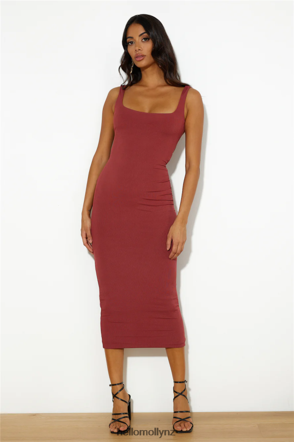 Hello Molly Girls' Night Ribbed Midi Dress Red PBN8864704 Clothing