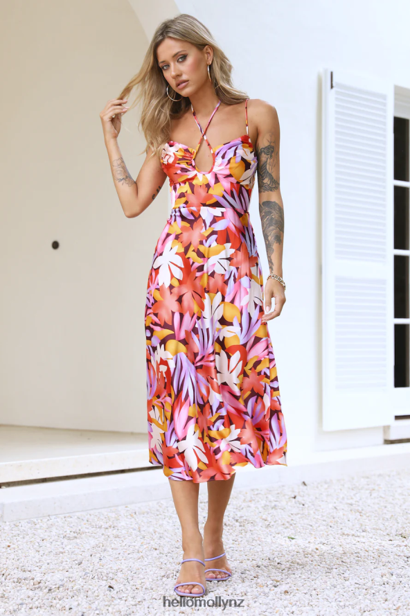 Hello Molly Gorg Sight Midi Dress Orange PBN8865334 Clothing