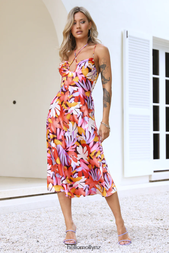 Hello Molly Gorg Sight Midi Dress Orange PBN8865334 Clothing
