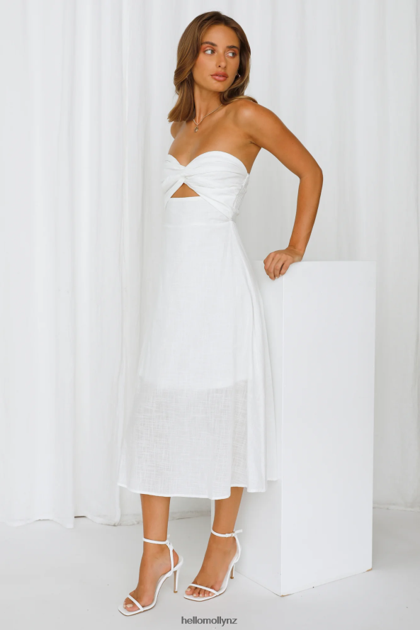 Hello Molly High Note Midi Dress White PBN8864381 Clothing