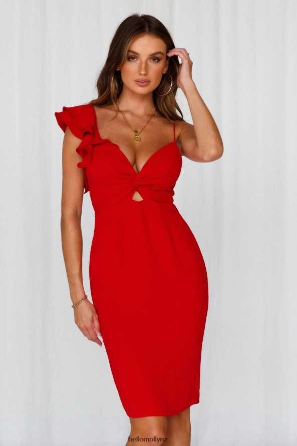 Hello Molly Home Late Midi Dress Red PBN8864079 Clothing