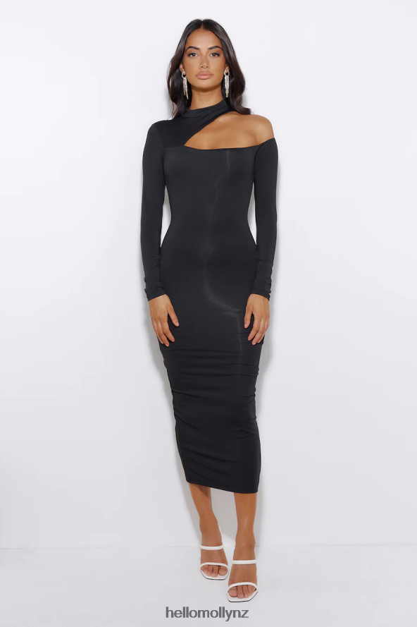 Hello Molly Late But Fashionable Midi Dress Black PBN8865340 Clothing