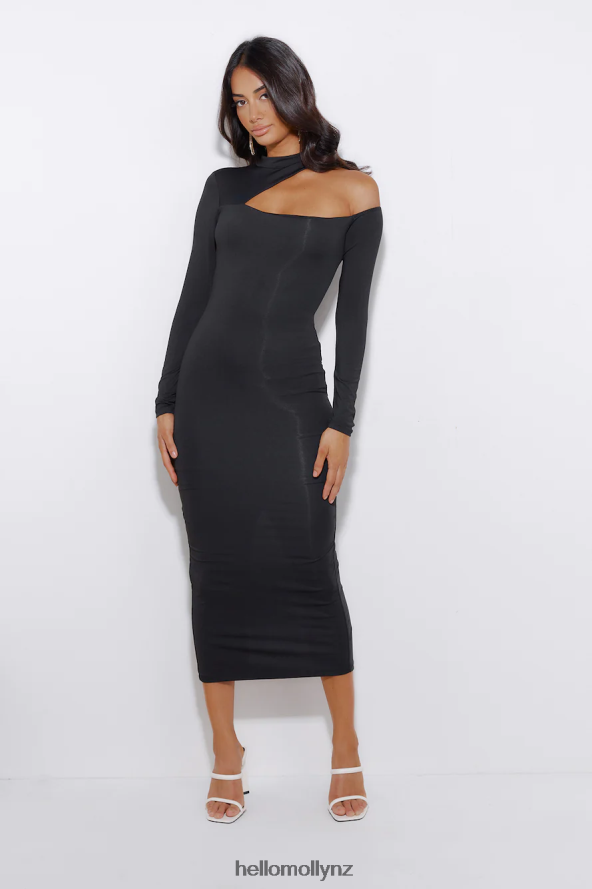 Hello Molly Late But Fashionable Midi Dress Black PBN8865340 Clothing