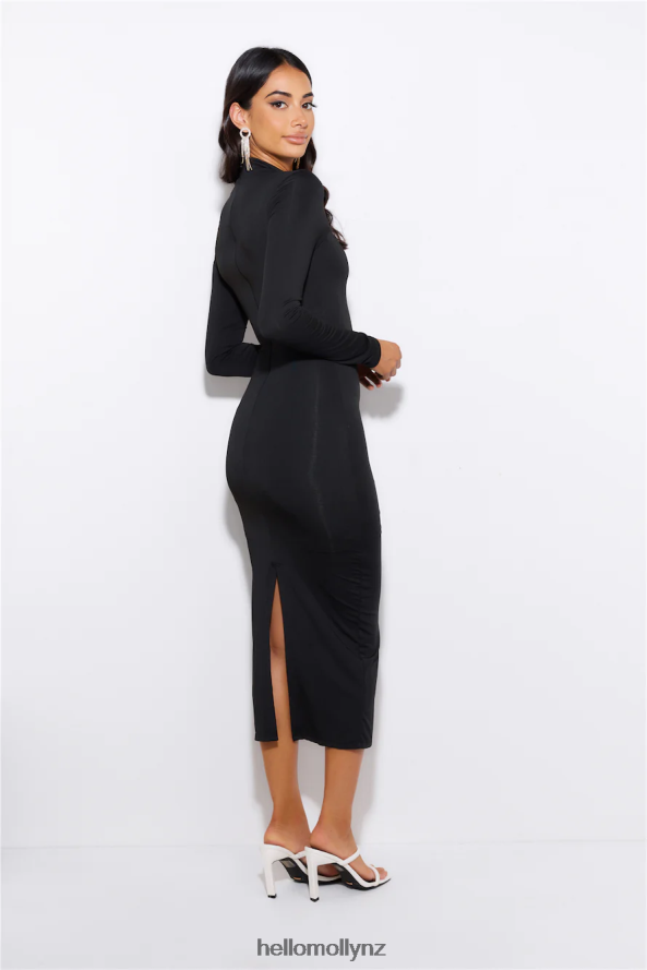 Hello Molly Late But Fashionable Midi Dress Black PBN8865340 Clothing