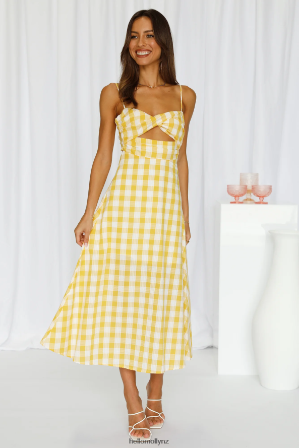 Hello Molly Life Is Beauty Midi Dress Lemon PBN8864813 Clothing
