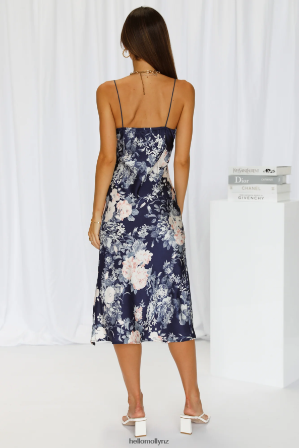 Hello Molly Lingering With You Midi Dress Navy PBN8863683 Clothing