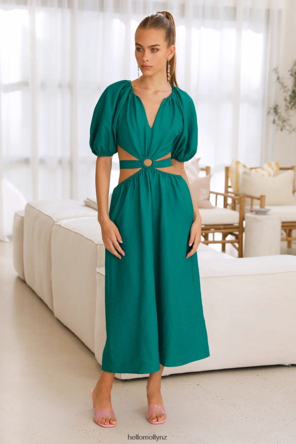 Hello Molly Lost In A Maze Midi Dress Green PBN8865308 Clothing