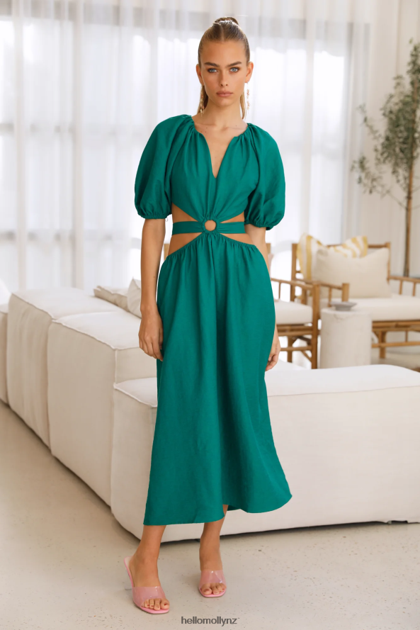 Hello Molly Lost In A Maze Midi Dress Green PBN8865308 Clothing