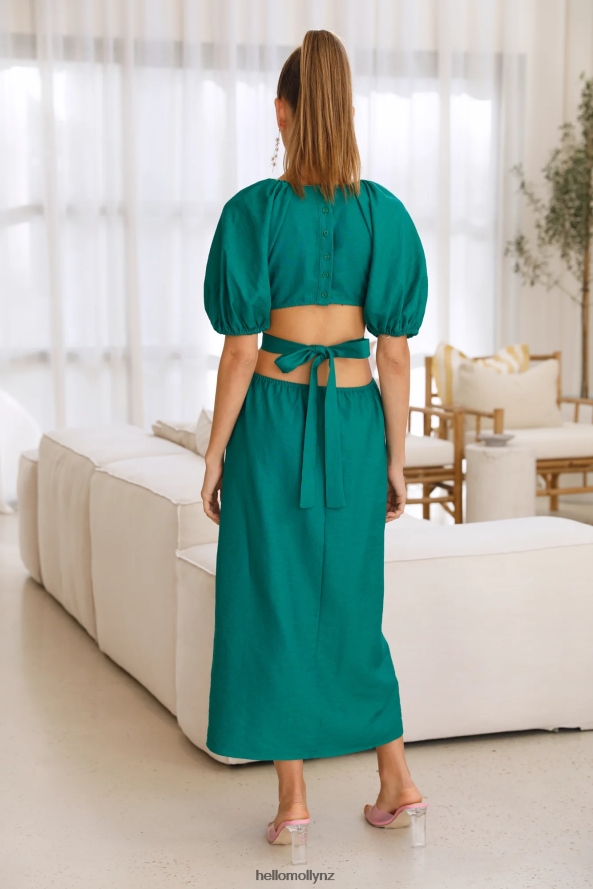 Hello Molly Lost In A Maze Midi Dress Green PBN8865308 Clothing