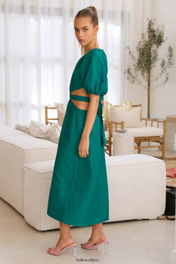 Hello Molly Lost In A Maze Midi Dress Green PBN8865308 Clothing