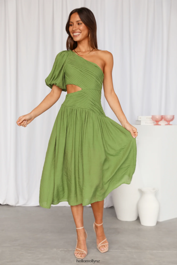 Hello Molly Meadow Secrets Midi Dress Green PBN8864351 Clothing