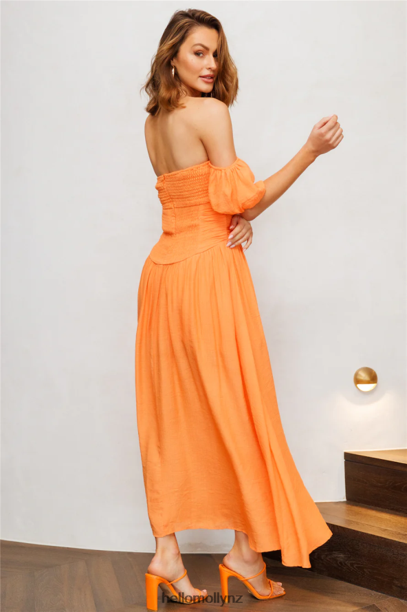 Hello Molly Nightly Dates Midi Dress Orange PBN8864621 Clothing