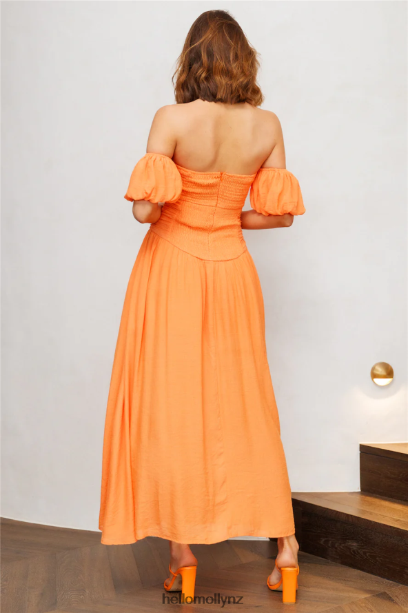 Hello Molly Nightly Dates Midi Dress Orange PBN8864621 Clothing