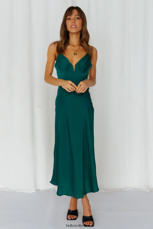 Hello Molly No Missing Kisses Midi Dress Forest Green PBN8863658 Clothing