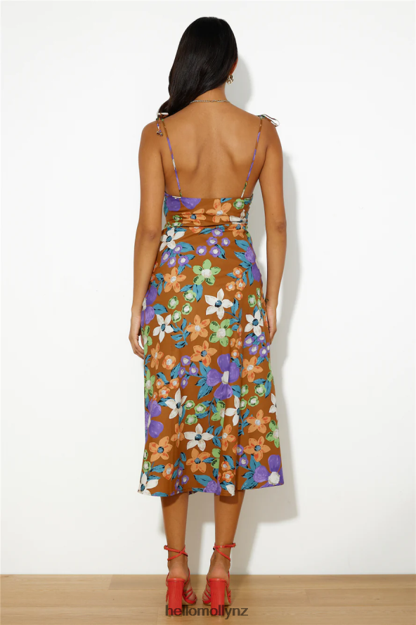 Hello Molly Oasis Of Love Midi Dress Brown PBN8865142 Clothing