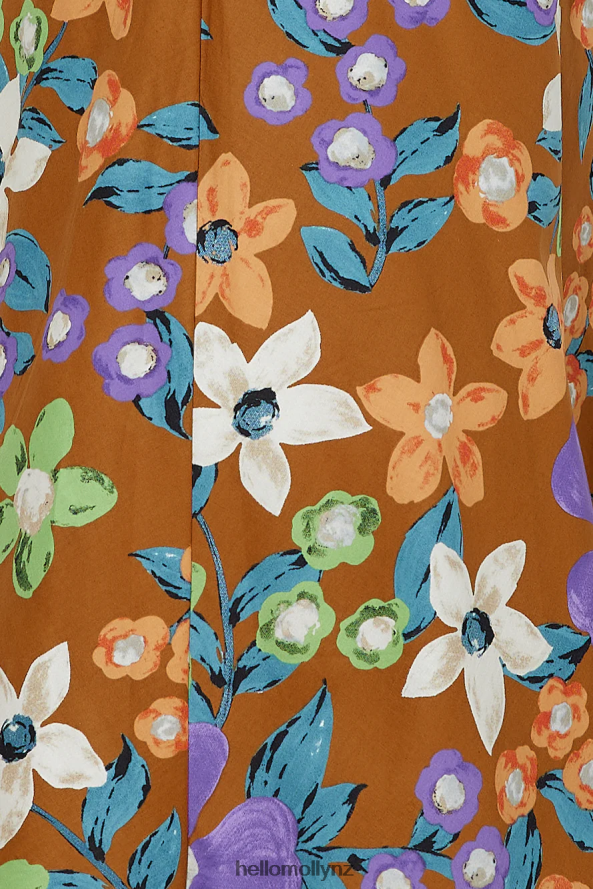 Hello Molly Oasis Of Love Midi Dress Brown PBN8865142 Clothing