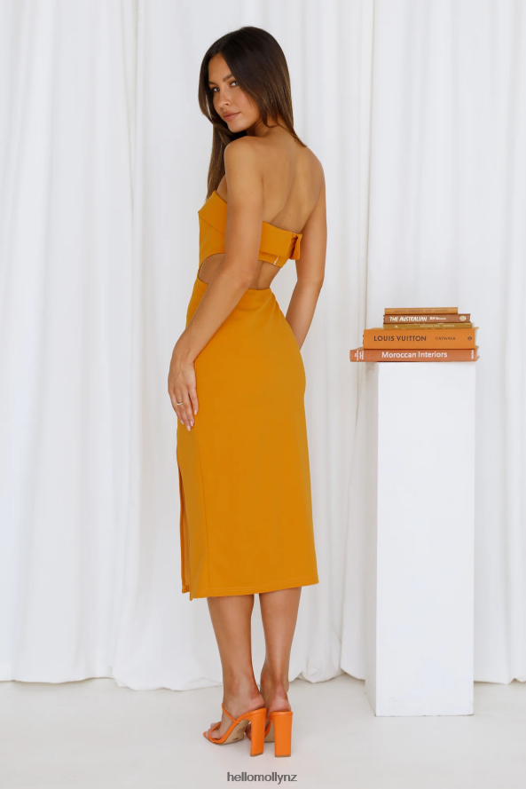 Hello Molly Only Strut Midi Dress Yellow PBN8863892 Clothing