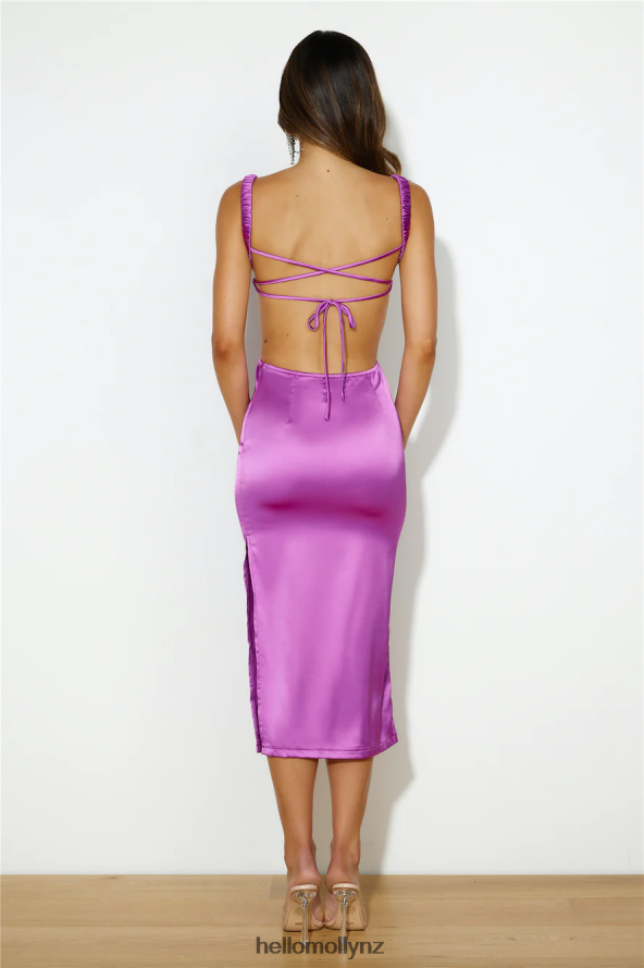 Hello Molly Palm Springs Midi Dress Dark Purple PBN8864427 Clothing