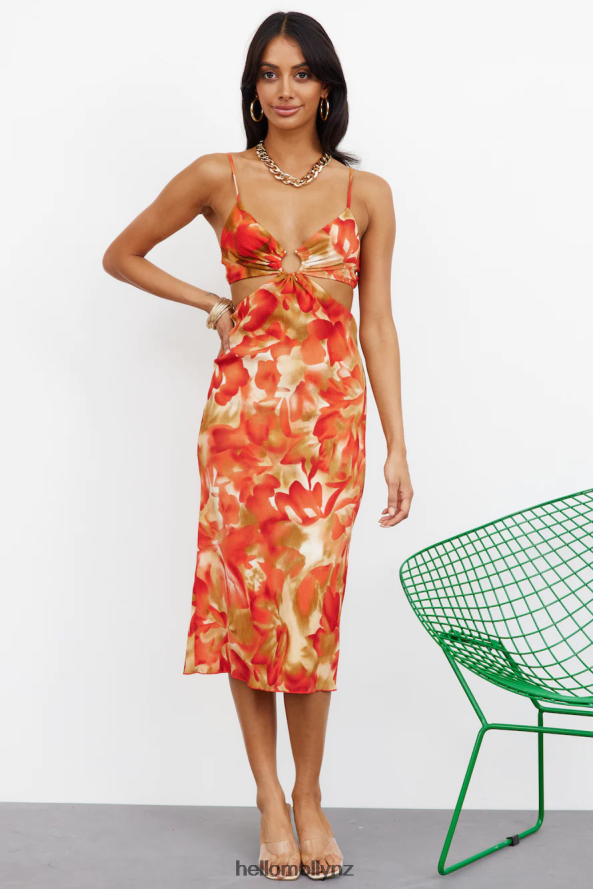 Hello Molly Passionate Hymns Midi Dress Brown PBN8865135 Clothing