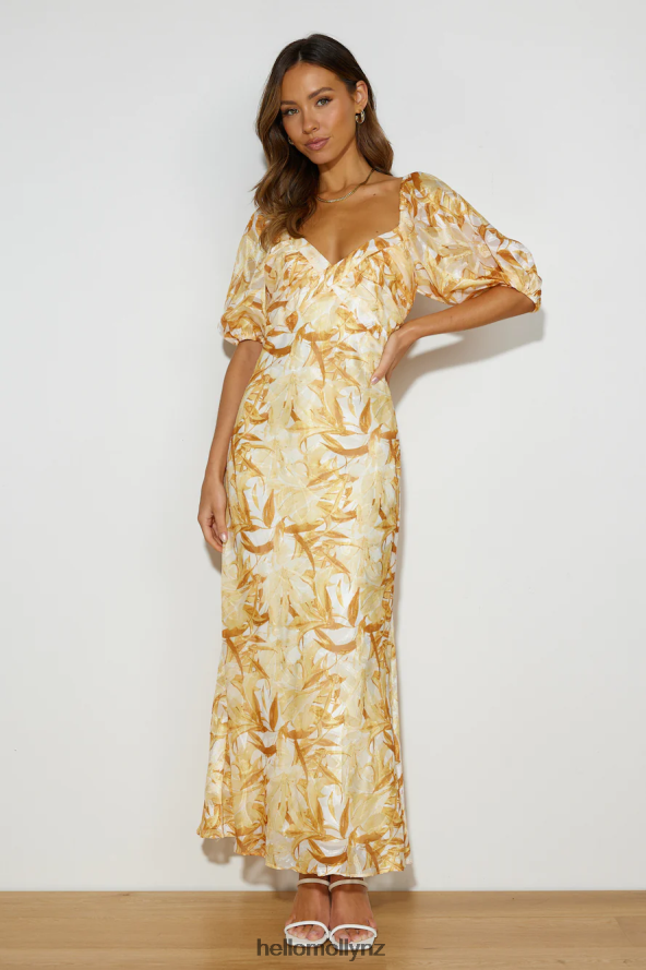 Hello Molly Poolside Event Midi Dress Yellow PBN8865066 Clothing