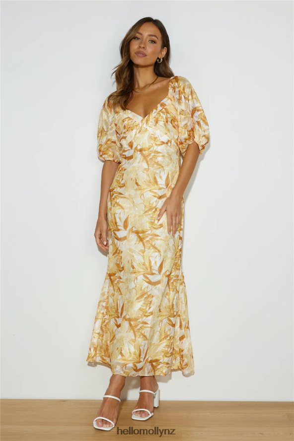 Hello Molly Poolside Event Midi Dress Yellow PBN8865066 Clothing