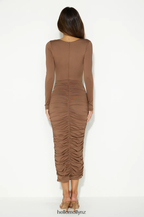 Hello Molly Pursuing Dreams Midi Dress Brown PBN8865343 Clothing