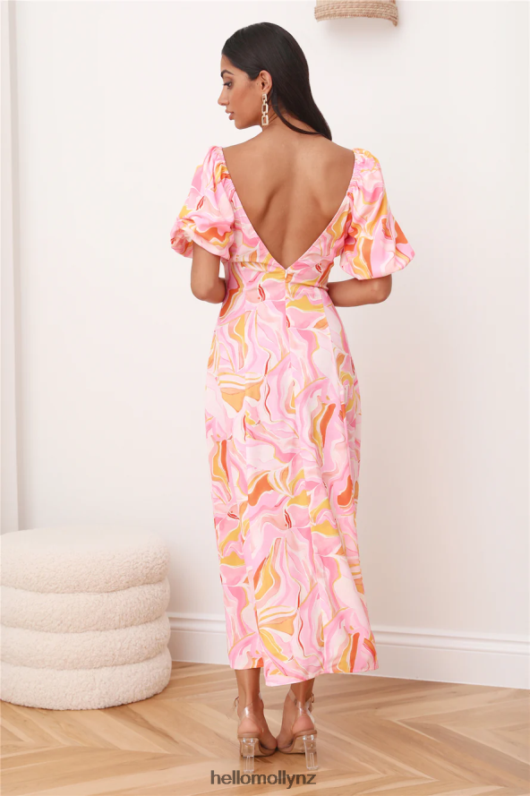 Hello Molly RUNAWAY Louise Midi Dress Pink PBN8864960 Clothing