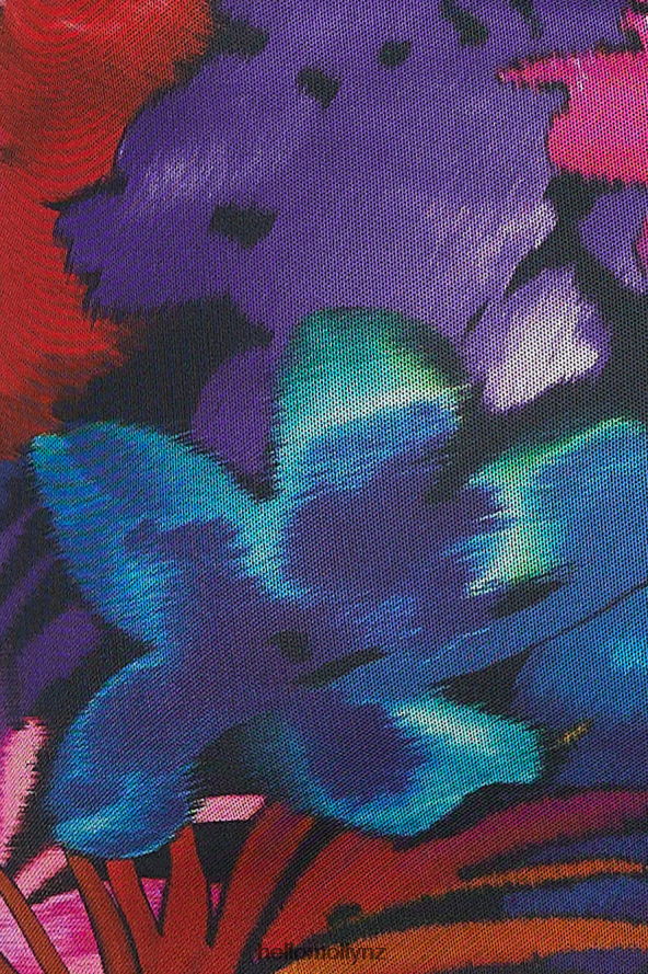 Hello Molly RUNAWAY Romance Midi Mesh Dress Black Floral PBN8864544 Clothing