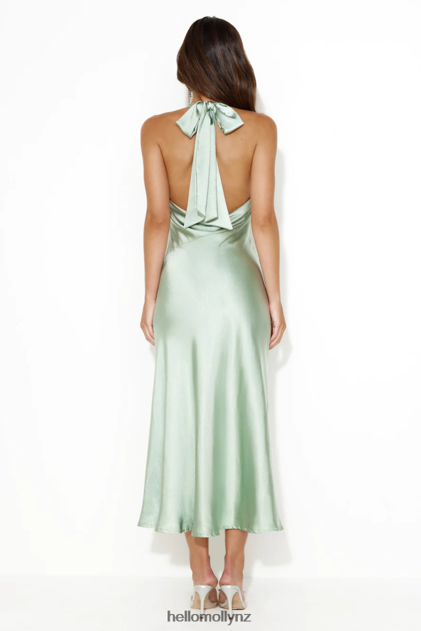 Hello Molly Satin Love Midi Dress Sage PBN8865091 Clothing