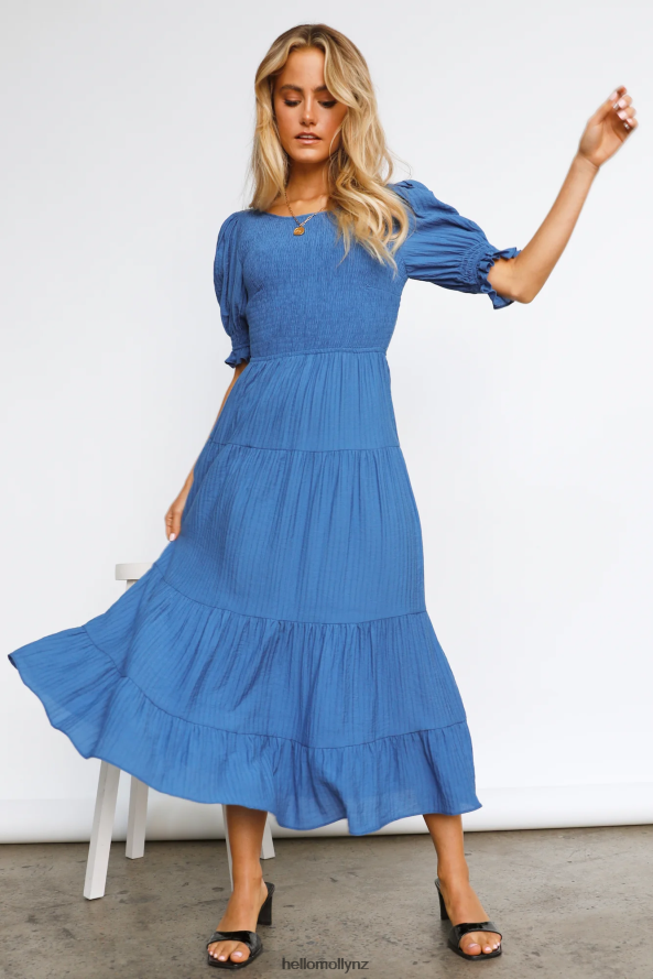 Hello Molly Scoop It Midi Dress Blue PBN8864719 Clothing