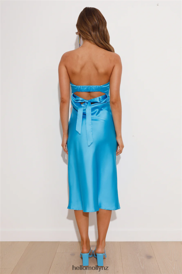 Hello Molly Secret To Share Satin Midi Dress Blue PBN8864754 Clothing