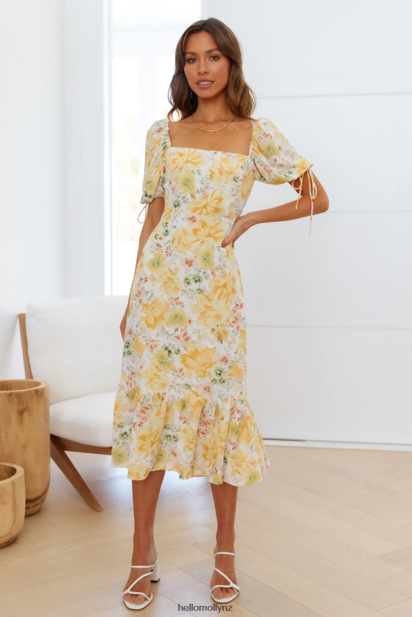 Hello Molly Soft Love Midi Dress Yellow PBN8864744 Clothing
