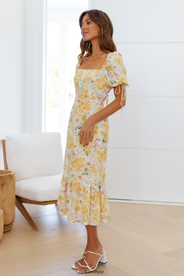 Hello Molly Soft Love Midi Dress Yellow PBN8864744 Clothing