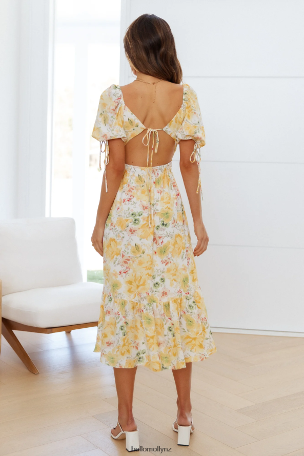 Hello Molly Soft Love Midi Dress Yellow PBN8864744 Clothing