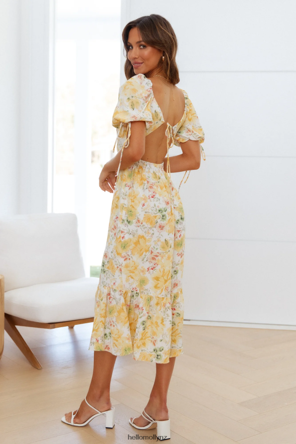 Hello Molly Soft Love Midi Dress Yellow PBN8864744 Clothing