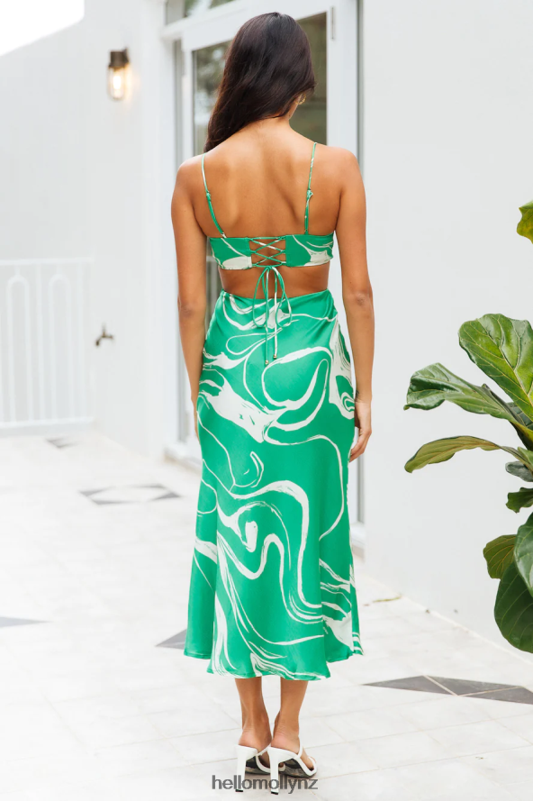 Hello Molly Still Think About You Midi Dress Green PBN8865023 Clothing