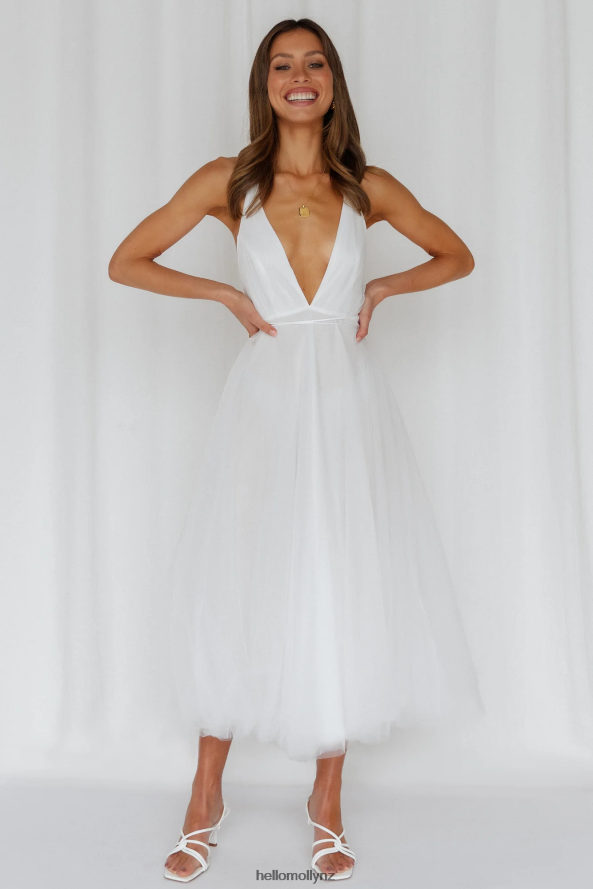Hello Molly Summer Cinderella Midi Dress White PBN8863446 Clothing