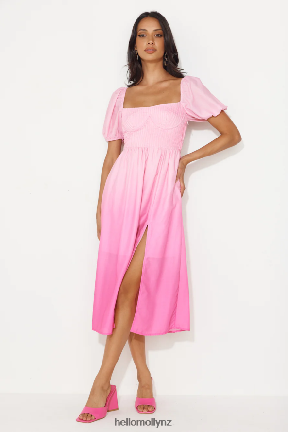 Hello Molly Swish This Way Midi Dress Pink PBN8865181 Clothing