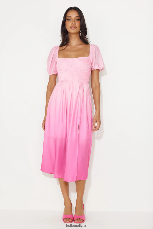 Hello Molly Swish This Way Midi Dress Pink PBN8865181 Clothing