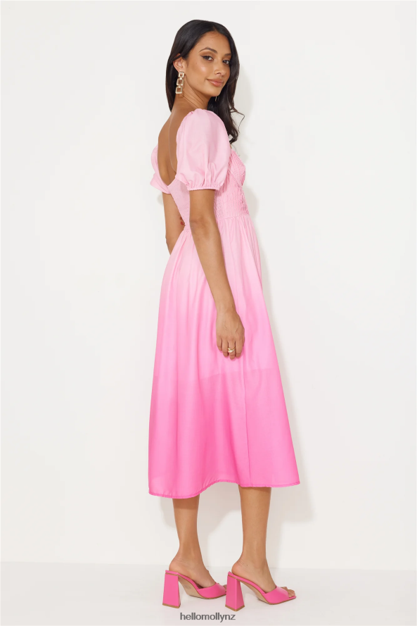 Hello Molly Swish This Way Midi Dress Pink PBN8865181 Clothing