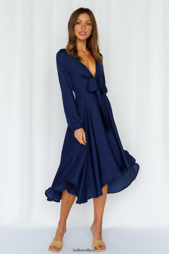 Hello Molly Talk Fast Midi Dress Navy PBN8863679 Clothing