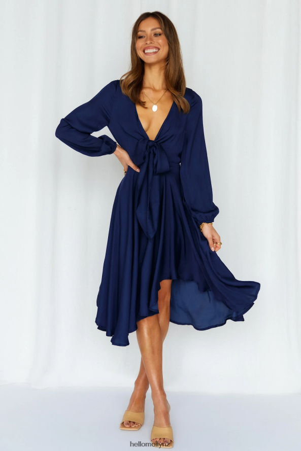 Hello Molly Talk Fast Midi Dress Navy PBN8863679 Clothing